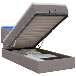vidaXL &Kappa;&rho;&epsilon;&beta;ά&tau;&iota; Ottoman &mu;&epsilon; &Sigma;&tau;&rho;ώ&mu;&alpha; &kappa;&alpha;&iota; LED Taupe 90 x 190 cm Ύ&phi;&alpha;&sigma;&mu;&alpha;