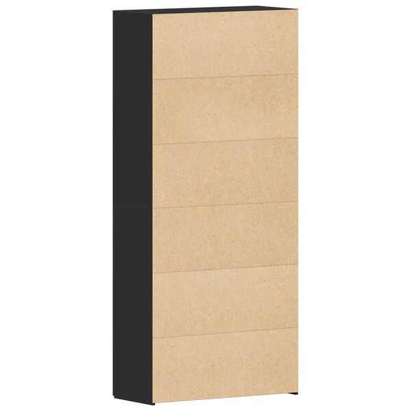 vidaXL Ντουλάπα παπουτσιών Μαύρη 80x35,5x180 εκ Επεξεργασμένο ξύλο