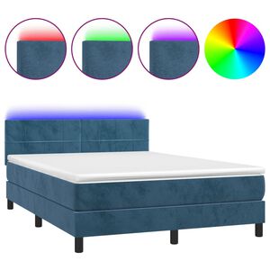 vidaXL &Kappa;&rho;&epsilon;&beta;ά&tau;&iota; Boxspring &mu;&epsilon; &Sigma;&tau;&rho;ώ&mu;&alpha; & LED &Sigma;&kappa;. &Mu;&pi;&lambda;&epsilon; 140x200&epsilon;&kappa;. &Beta;&epsilon;&lambda;&omicron;ύ&delta;&iota;&nu;&omicron;