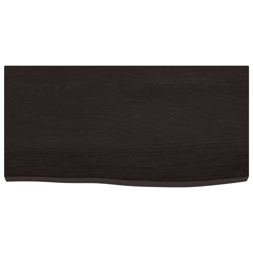 vidaXL Ράφι Τοίχου Σκούρο Καφέ 60x30x(2-4) εκ. Επεξ. Μασίφ Ξύλο Δρυός