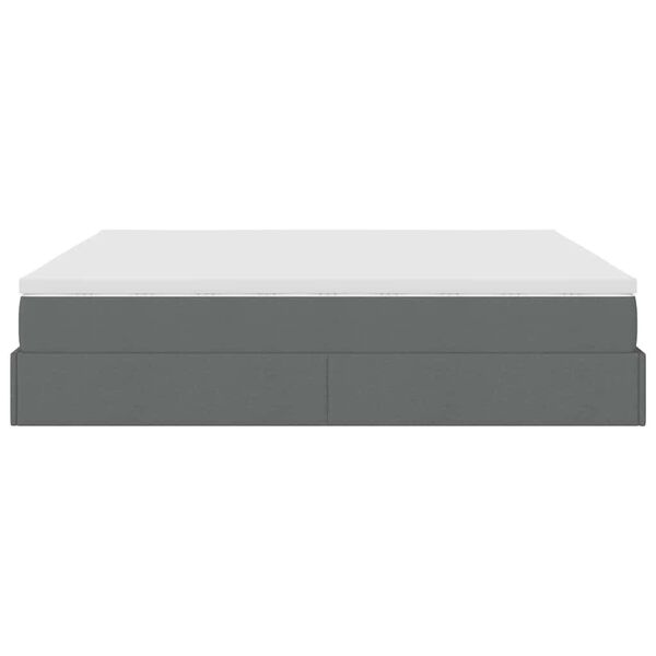 vidaXL Οθωμανικό κρεβάτι με στρώμα σκούρο γκρι 160x200cm ύφασμα