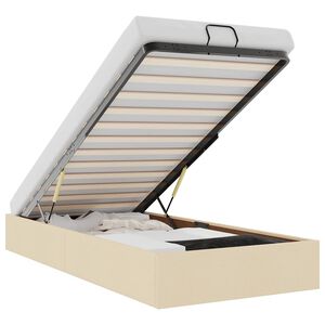 vidaXL Οθωμανικό πλαίσιο κρεβατιού χωρίς στρώμα Κρέμα 90x200 cm Ύφασμα