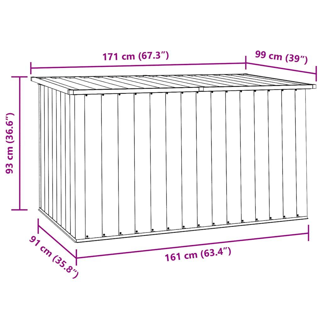 vidaXL Μπαούλο Αποθήκευσης Κήπου Γκρι 171 x 99 x 93 εκ.