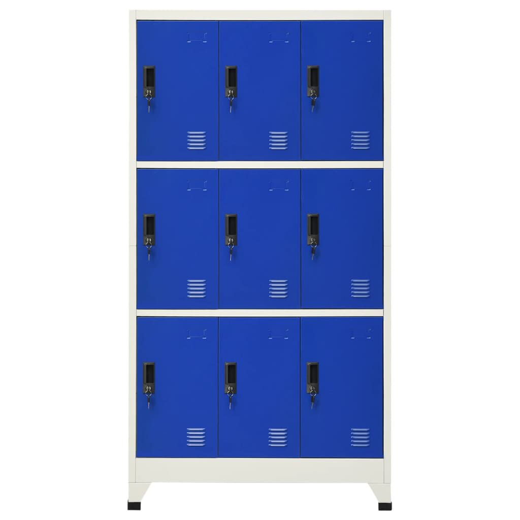 vidaXL Φοριαμός Γκρι και Μπλε 90 x 45 x 180 εκ. Ατσάλινος
