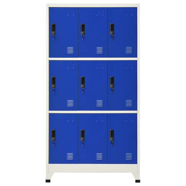 vidaXL Φοριαμός Γκρι και Μπλε 90 x 45 x 180 εκ. Ατσάλινος
