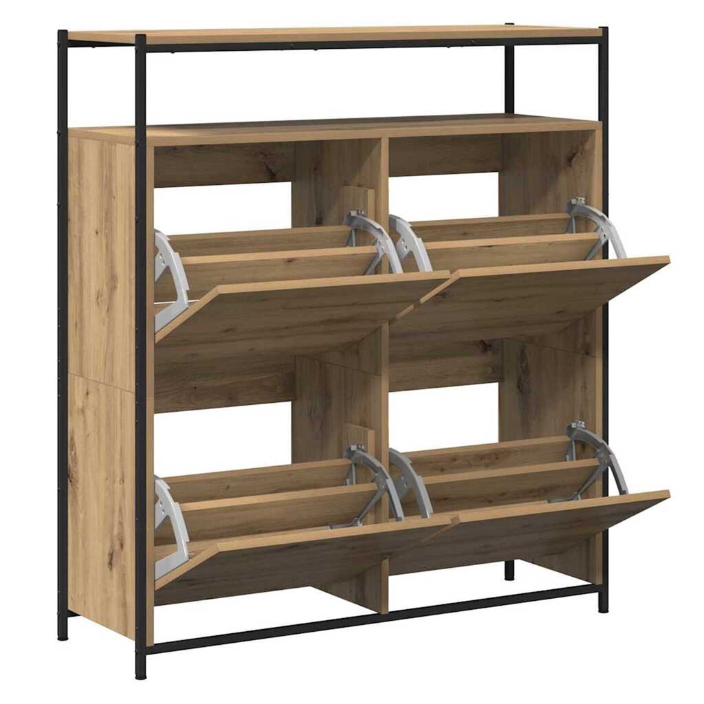 vidaXL Ντουλάπα Παπουτσιών με πόρτα artisan δρυς 100 x 34 x 112 εκ