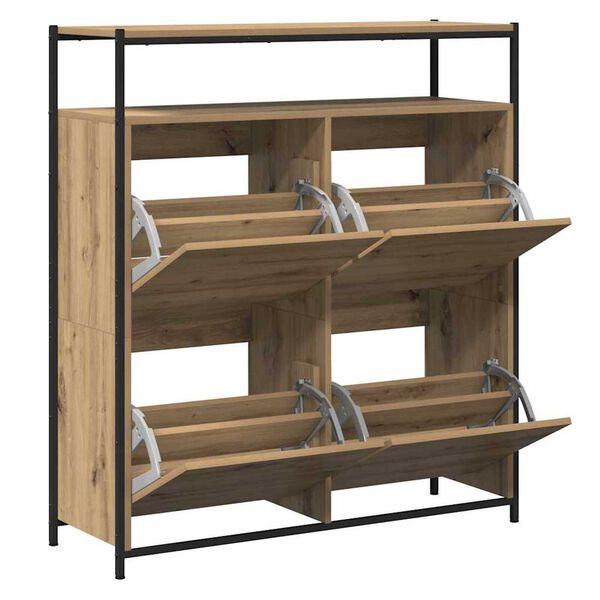vidaXL Ντουλάπα Παπουτσιών με πόρτα artisan δρυς 100 x 34 x 112 εκ