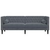 vidaXL Καναπές Τριθέσιος Chesterfield + Στηρίγματα Σκούρο Γκρι Βελούδο