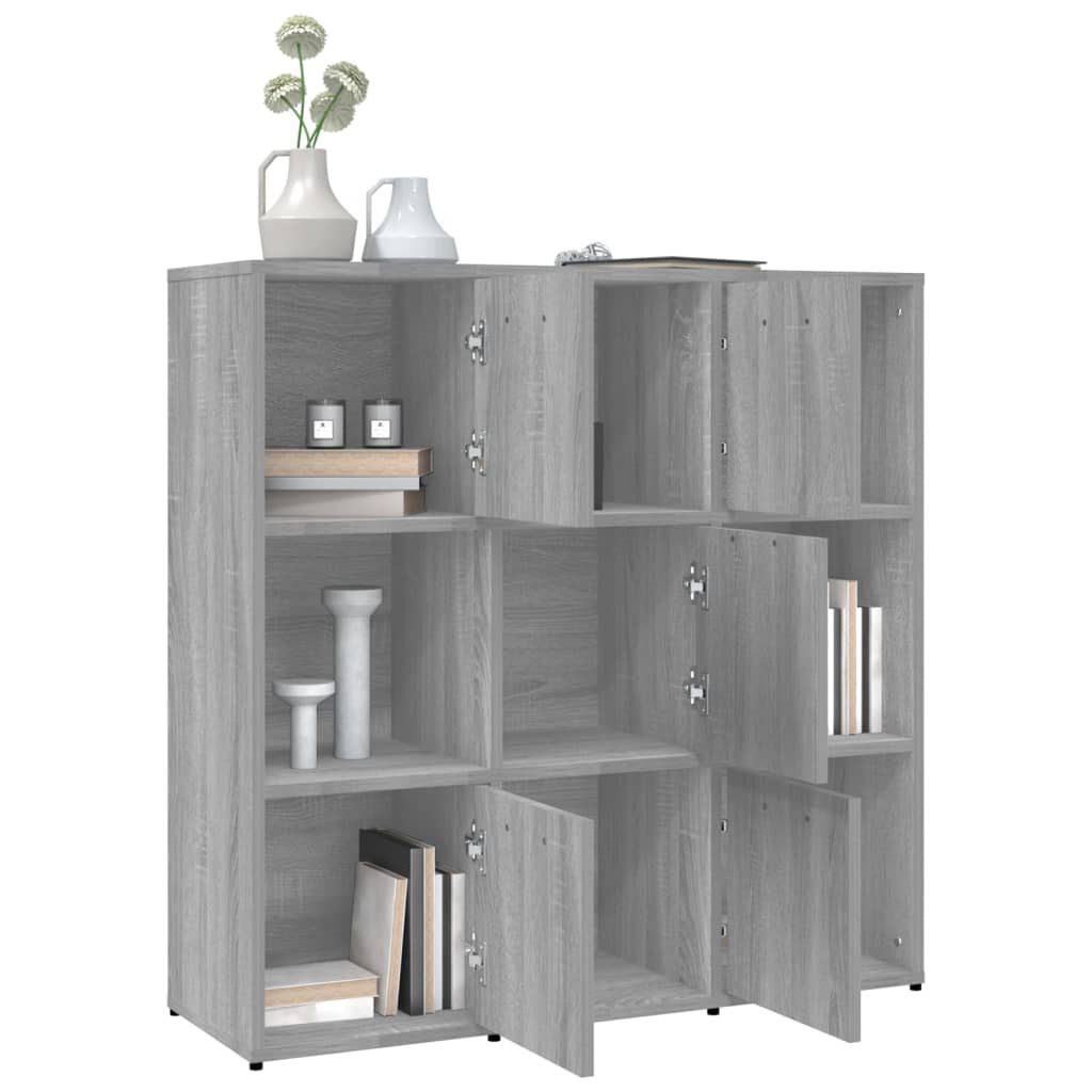 vidaXL Βιβλιοθήκη Γκρι Sonoma 90 x 30 x 90 εκ. από Επεξεργασμένο Ξύλο