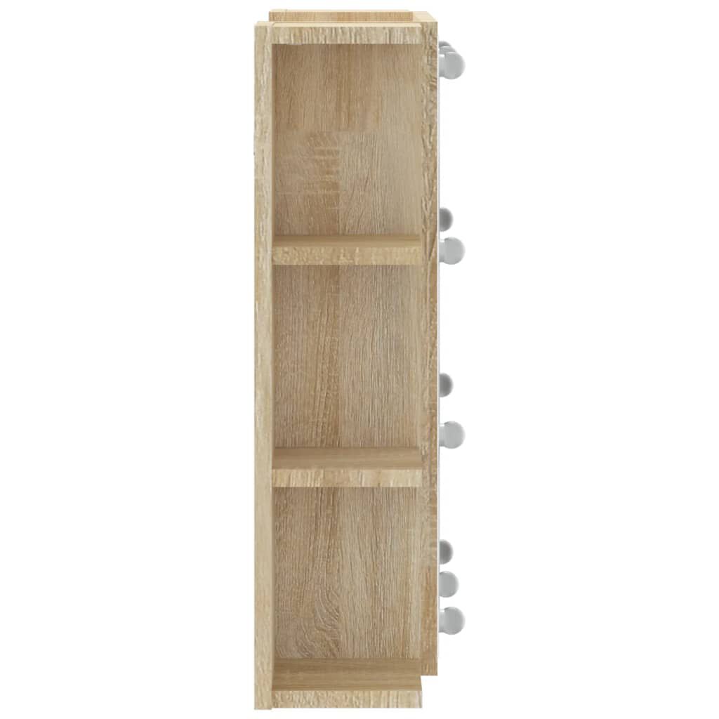 vidaXL Έπιπλο Καθρέπτη με LED Sonoma Δρυς 70 x 16,5 x 60 εκ.