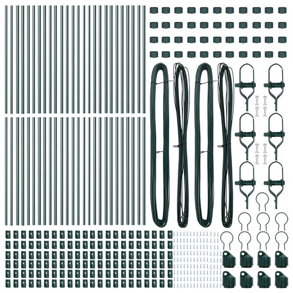 vidaXL Στύλος Περιφράξεων 52 pcs Πράσινο 3.2 x 3.2 x 100 εκ Ατσάλι