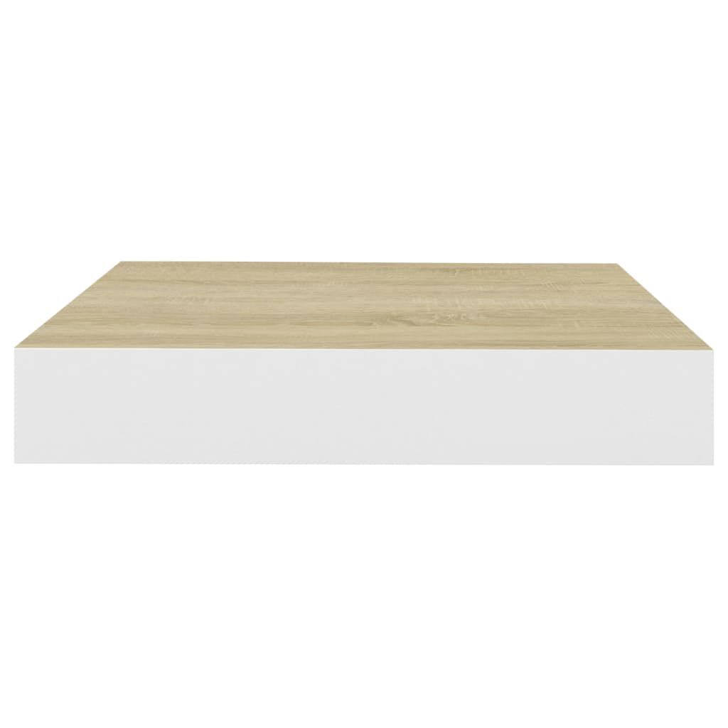 vidaXL Ράφια Τοίχου 4 τεμ. Δρυς και Άσπρο 23x23,5x3,8 εκ. MDF