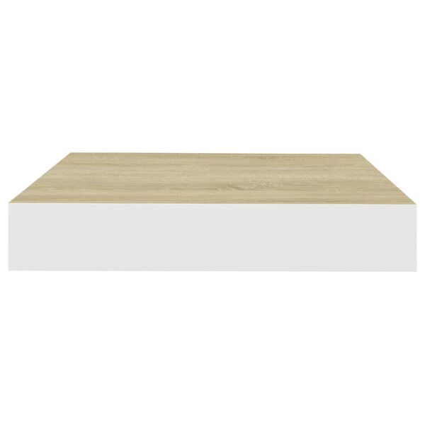 vidaXL Ράφια Τοίχου 4 τεμ. Δρυς και Άσπρο 23x23,5x3,8 εκ. MDF