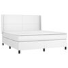vidaXL Κρεβάτι Boxspring με Στρώμα & LED Λευκό 160x200 εκ. Συνθ. Δέρμα