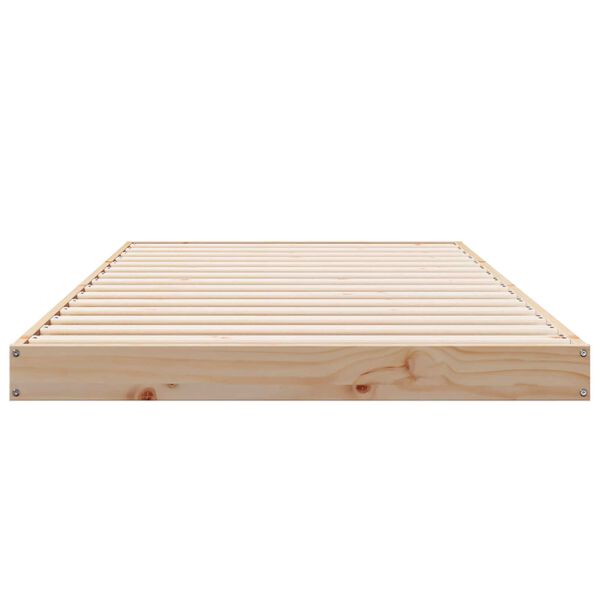vidaXL Κρεβάτι Δαπέδου Λευκό 100x220 εκ. Μασίφ Ξύλο Πευκό
