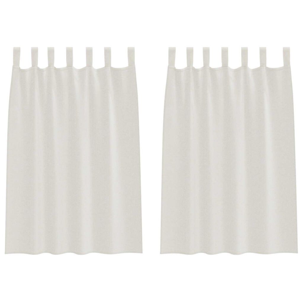 vidaXL Κουρτίνες με κουρτίνες 2 pcs Κρεμ 140 x 140 εκ. Πολυεστέρας