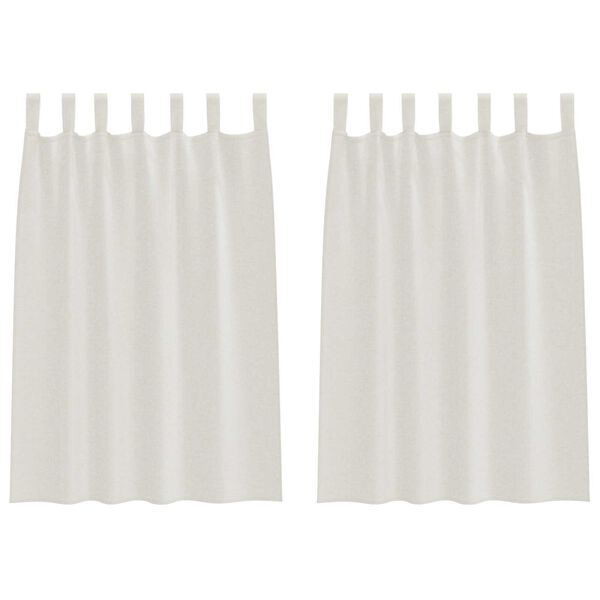 vidaXL Κουρτίνες με κουρτίνες 2 pcs Κρεμ 140 x 140 εκ. Πολυεστέρας