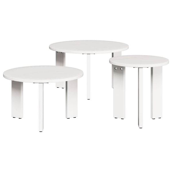 vidaXL Τραπεζάκι σαλονιού 3 pcs Λευκό 47.5 x 47.5 x 27 εκ.