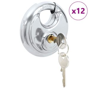 vidaXL &Kappa;&lambda;&epsilon;&iota;&delta;ώ&mu;&alpha;&tau;&alpha; Discus &mu;&epsilon; &Kappa;&lambda;&epsilon;&iota;&delta;&iota;ά 12 pcs &Alpha;&sigma;&eta;&mu;ί 8 x 2.8 x 8 &epsilon;&kappa;