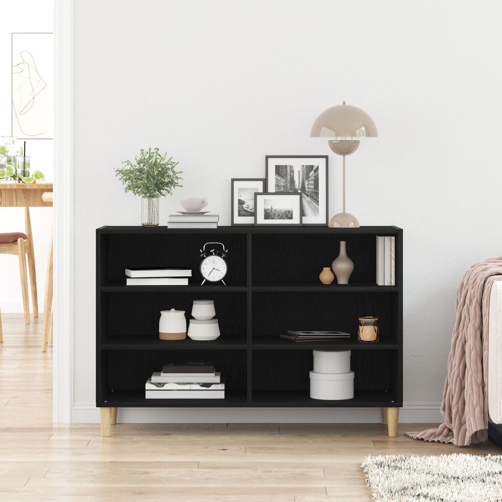 vidaXL Πλαϊνό Γραφείο Μαύρο Δρυς 103,5x35x70 εκ. Συνθετικό Ξύλο
