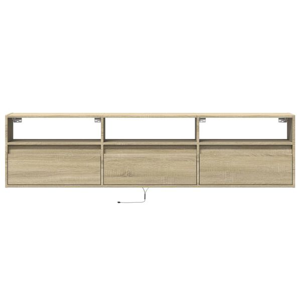 vidaXL Έπιπλο Τοίχου Τηλεόρασης με LED Sonoma Δρυς 180x31x45 εκ.