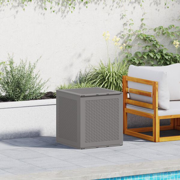 vidaXL Κουτί Αποθήκευσης Κήπου Ανοιχτό Γκρι 55x53x57 cm PP