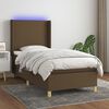 vidaXL &Kappa;&rho;&epsilon;&beta;ά&tau;&iota; Boxspring &mu;&epsilon; &Sigma;&tau;&rho;ώ&mu;&alpha; & LED &Sigma;&kappa;.&Kappa;&alpha;&phi;έ 90x200 &epsilon;&kappa;. &Upsilon;&phi;&alpha;&sigma;&mu;ά&tau;&iota;&nu;&omicron;