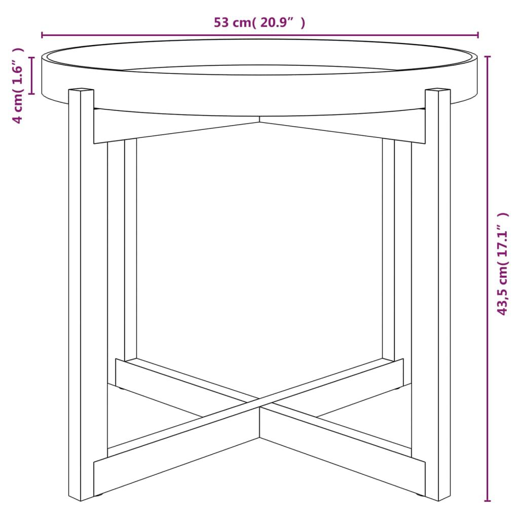 vidaXL Τραπεζάκι Σαλονιού Γκρι 53x53x43,5 εκ. Επεξ. Ξύλο&Μασίφ Πεύκο
