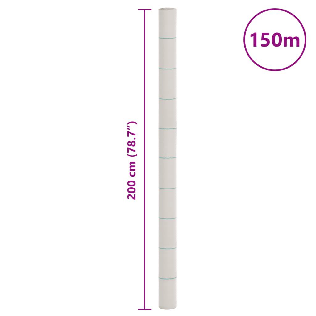 vidaXL Μεμβράνη Εδαφοκάλυψης Λευκή 2x150 μ. από Πολυπροπυλένιο