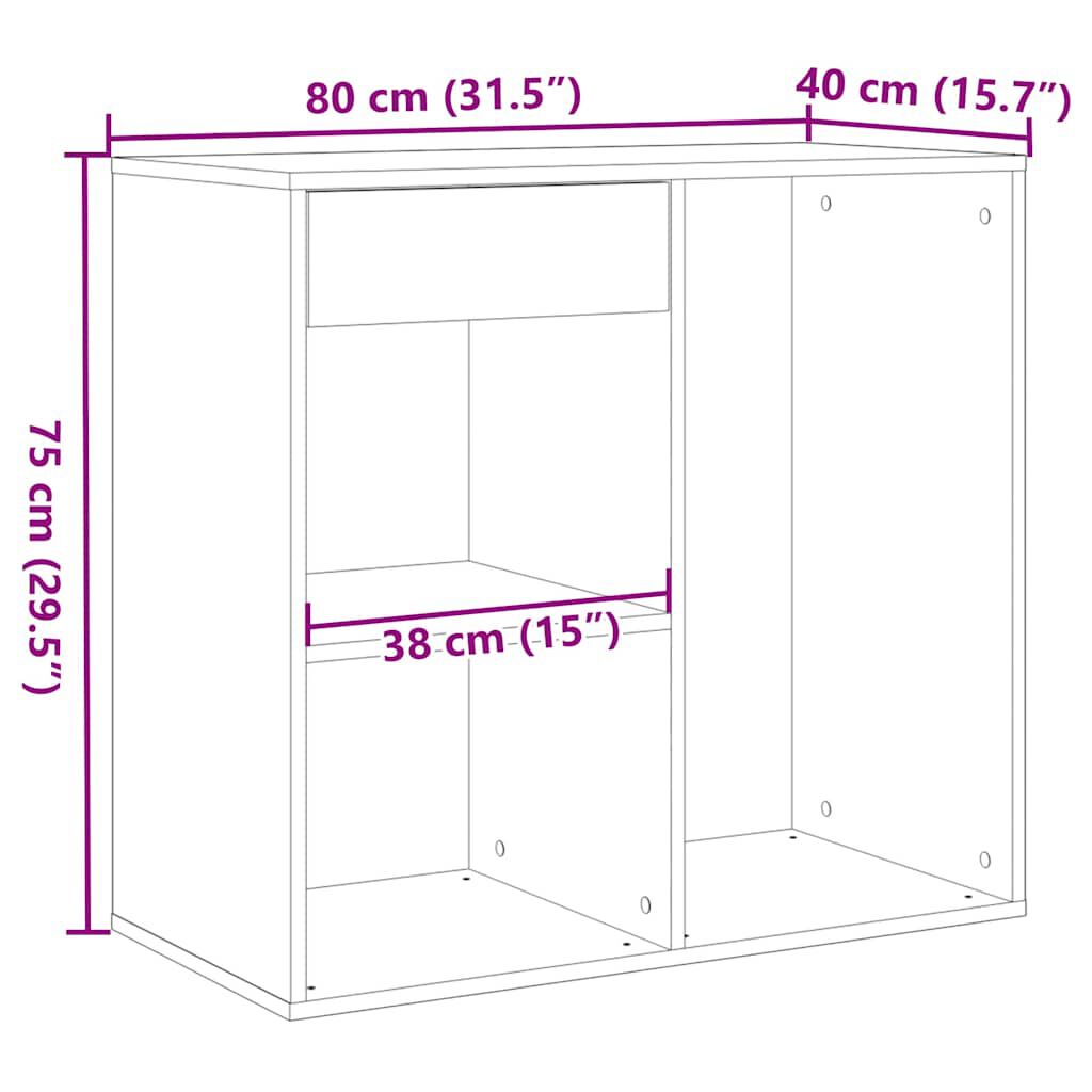 vidaXL Ντουλάπι καλλυντικών Artisan Oak 80x40x75cm Κατασκευασμένο ξύλο