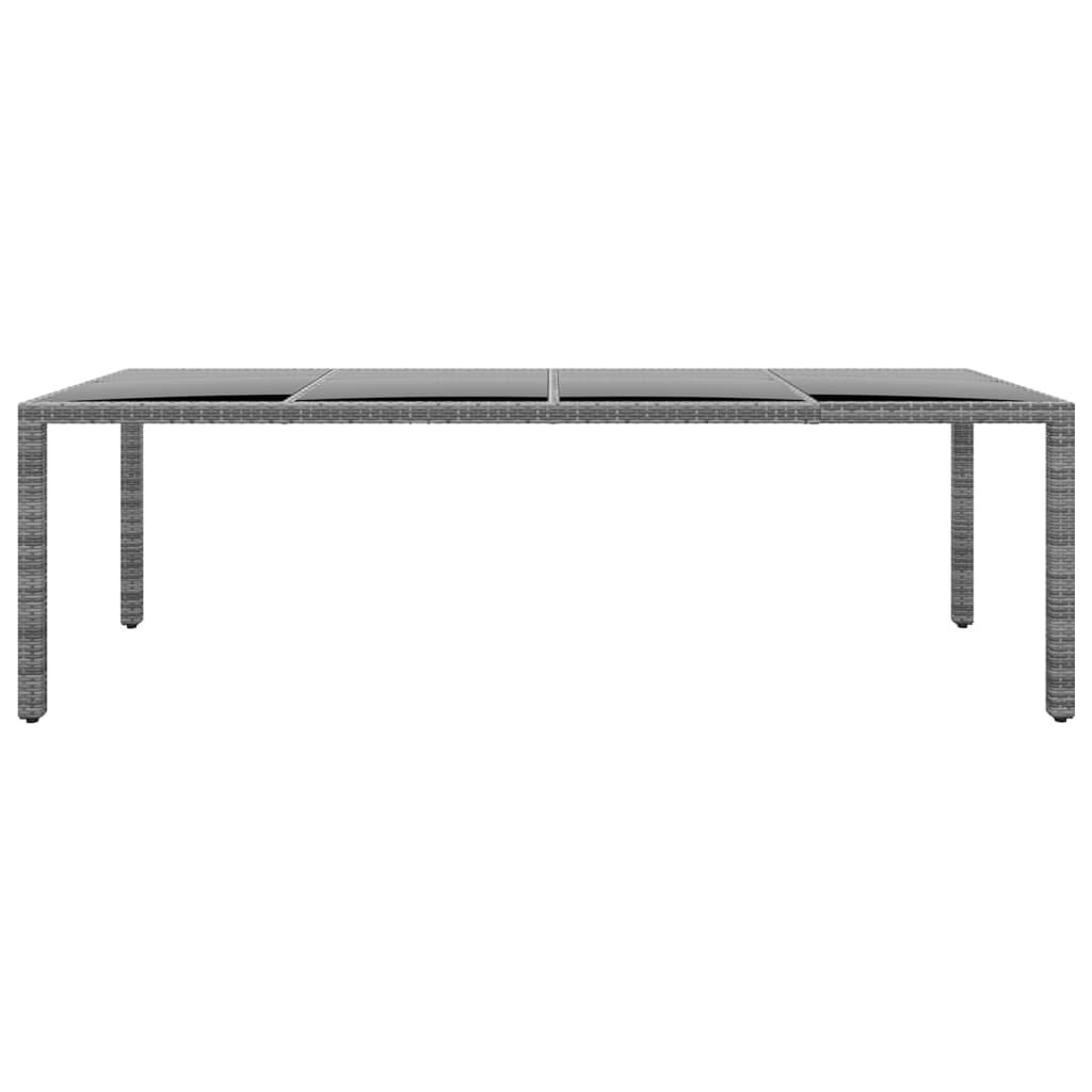 vidaXL Τραπέζι Κήπου Γκρι 250x100x75 εκ. Ψημένο Γυαλί/Συνθετικό Ρατάν