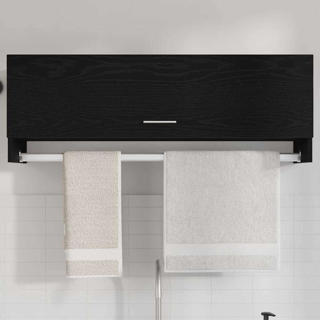 vidaXL Ντουλάπι με πόρτα Μαύρο 100 x 32.5 x 35 cm Επεξεργασμένο ξύλο