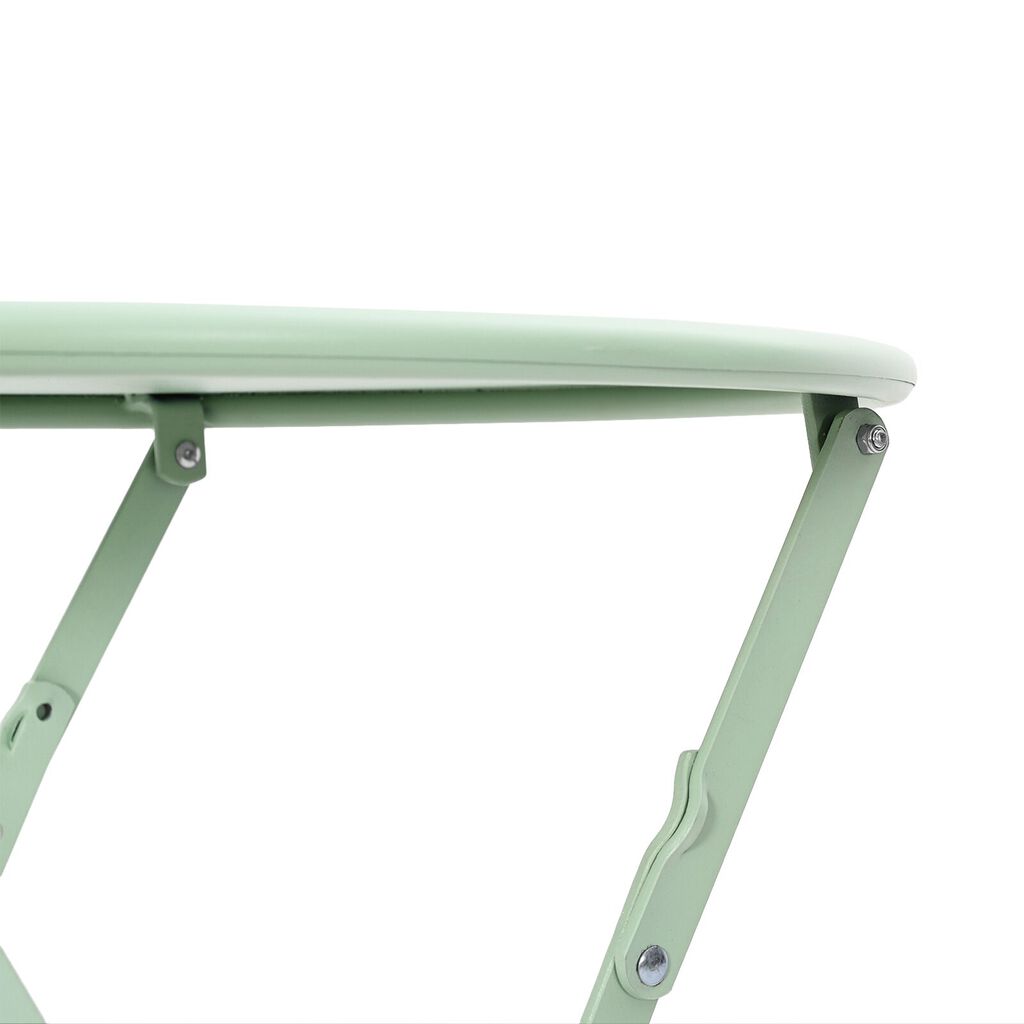 vidaXL Folding Garden Table Light Mint Ø50x71 cm Steel