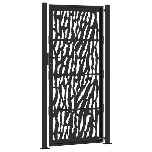 vidaXL Πύλη κήπου Μαύρη 105x205 cm Ατσάλινο σχέδιο ίχνους