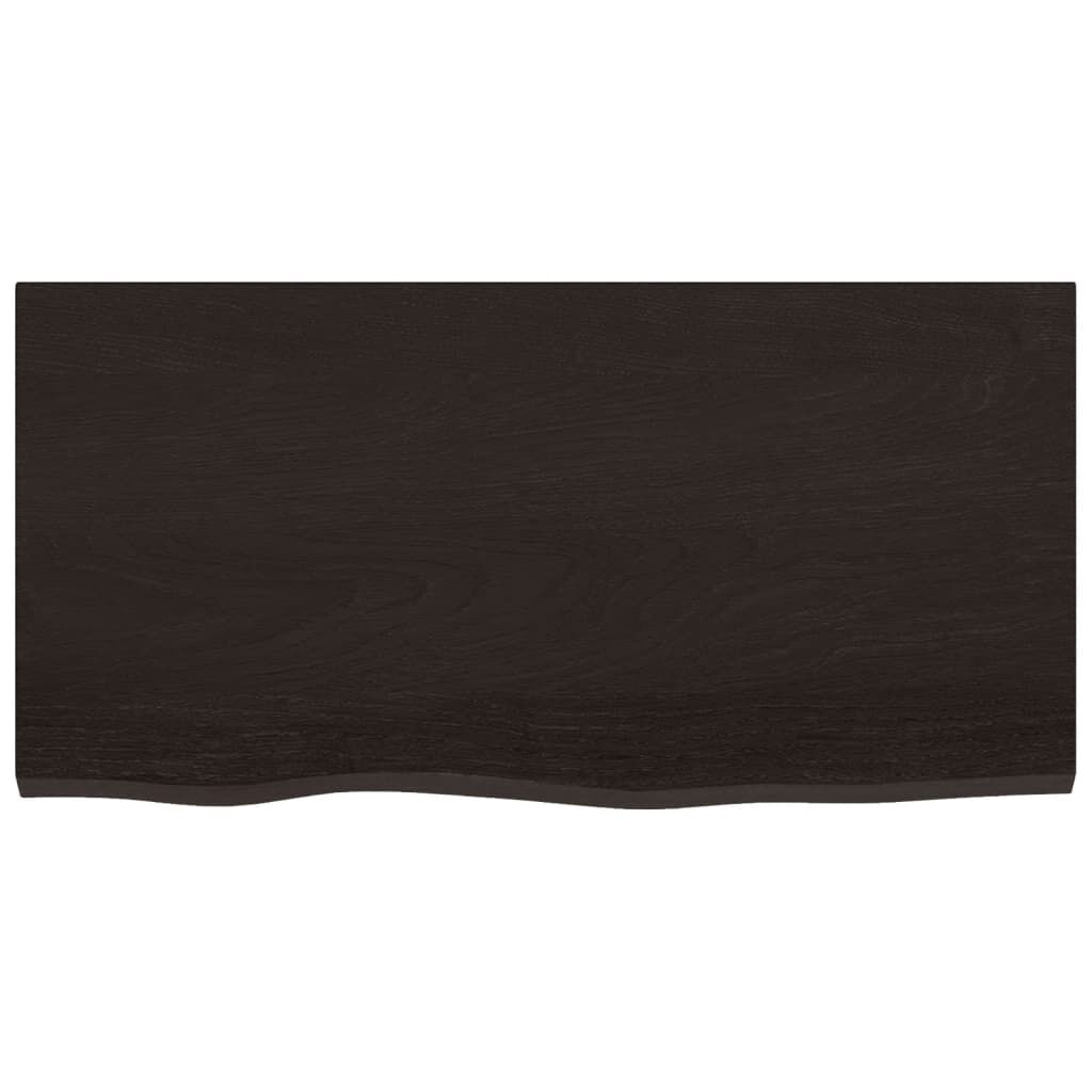 vidaXL Επιφάνεια Τραπεζιού Σκούρο Καφέ 80x40x(2-6) εκ Επεξ. Μασίφ Δρυς