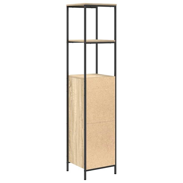 vidaXL Ντουλάπι μπάνιου με ράφια Sonoma δρυς 36x35x165 εκ.
