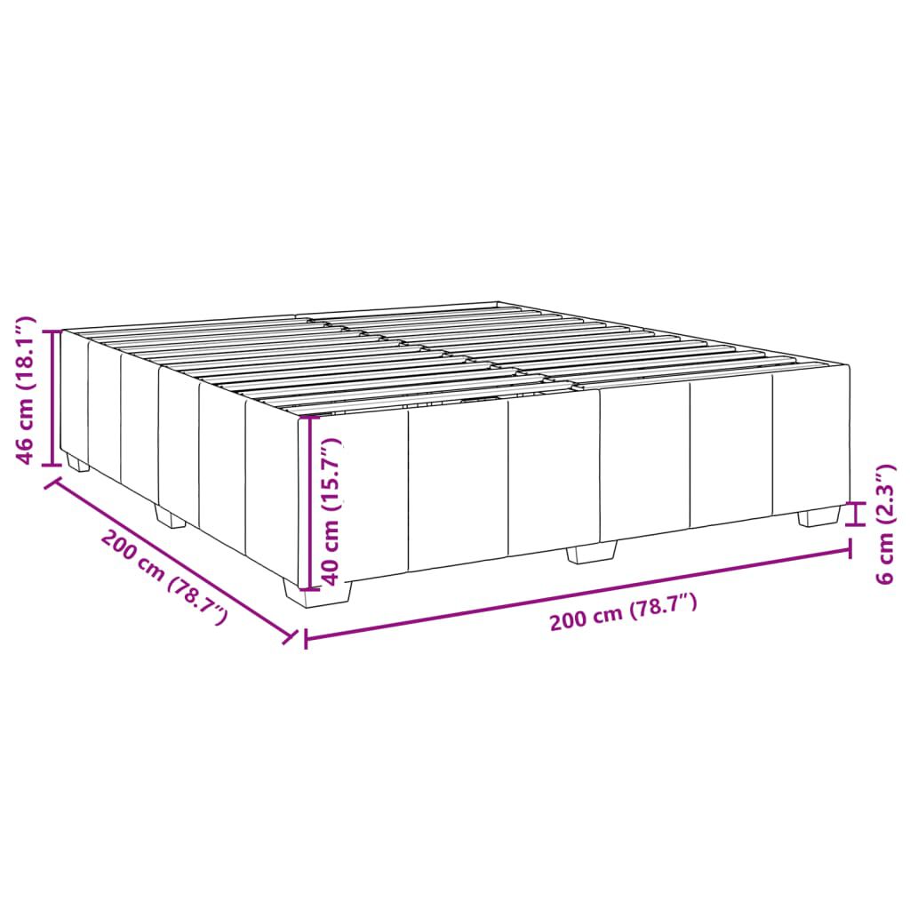 vidaXL Κρεβάτι Boxspring με Στρώμα Σκούρο Καφέ 200x200 εκ. Υφασμάτινο