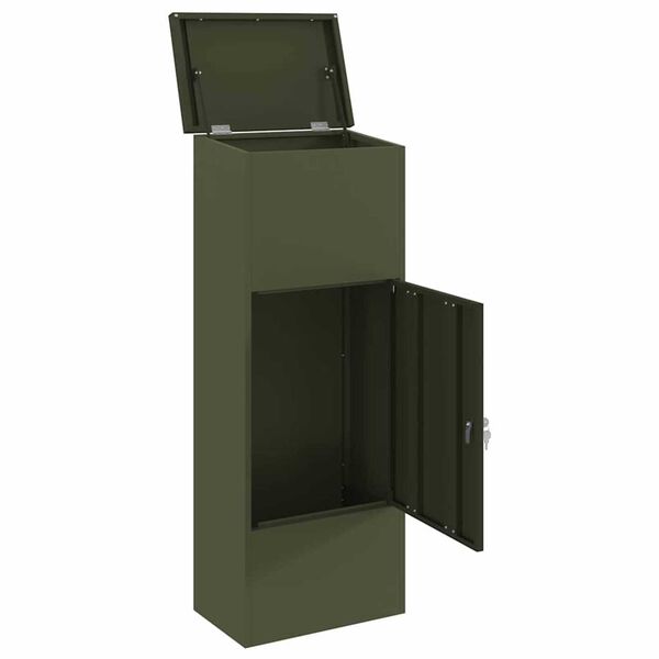 vidaXL Θυρίδα Πακέτων Λαδί 44.5 x 29 x 110.5 εκ Ατσάλι
