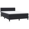 vidaXL &Kappa;&rho;&epsilon;&beta;ά&tau;&iota; Boxspring &mu;&epsilon; &Sigma;&tau;&rho;ώ&mu;&alpha; & LED &Mu;&alpha;ύ&rho;&omicron; 140x220 cm &Beta;&epsilon;&lambda;&omicron;ύ&delta;&iota;&nu;&omicron;