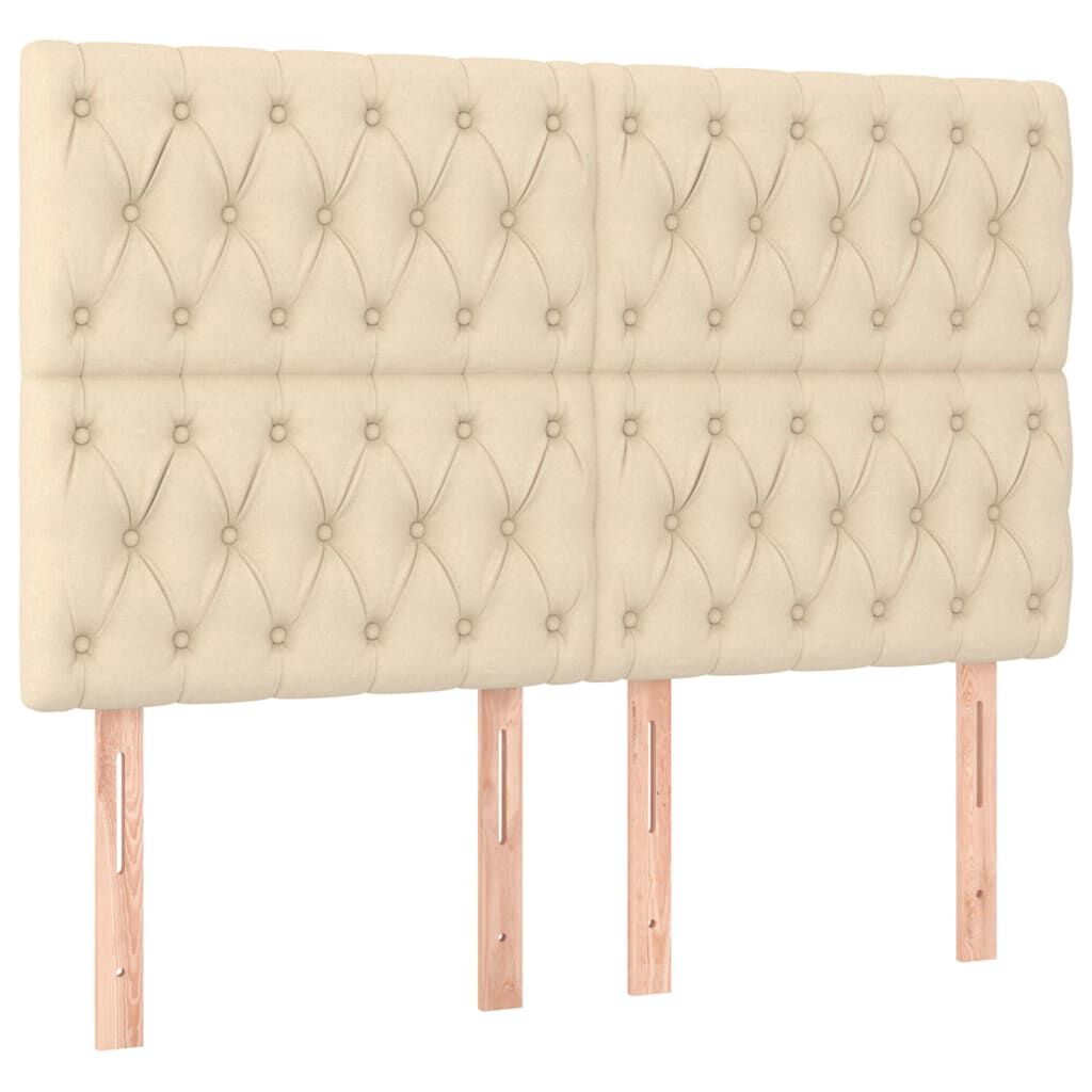 vidaXL Κρεβάτι Boxspring με Στρώμα Κρεμ 140x190 εκ. Υφασμάτινο