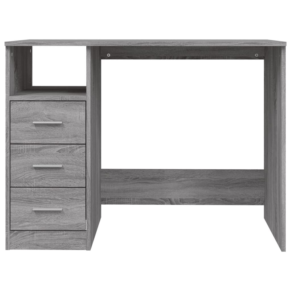 vidaXL Γραφείο με Συρτάρια Γκρι Sonoma 102x50x76 εκ Επεξεργασμένο Ξύλο