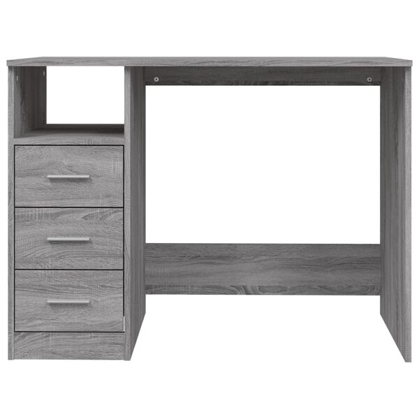 vidaXL Γραφείο με Συρτάρια Γκρι Sonoma 102x50x76 εκ Επεξεργασμένο Ξύλο