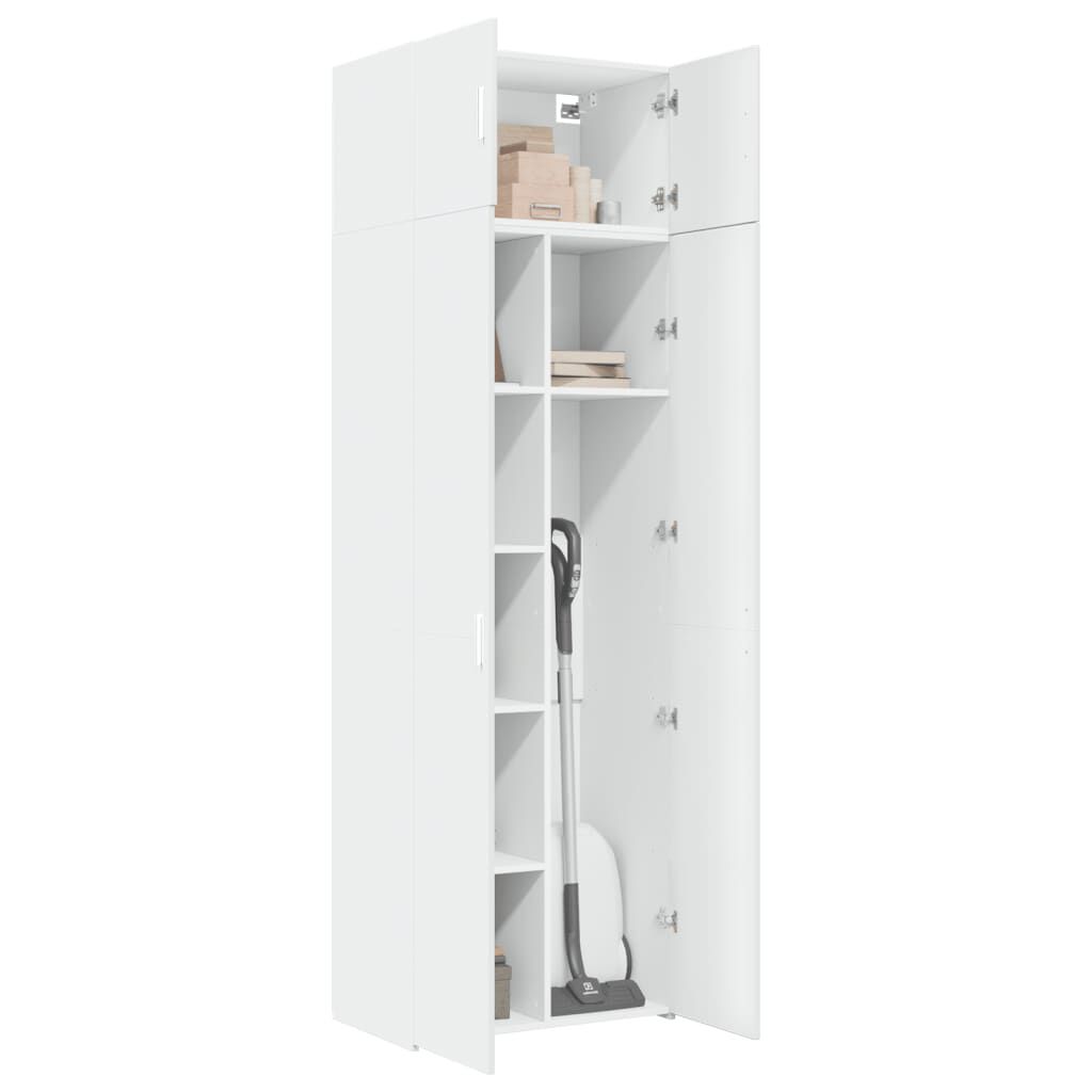 vidaXL Ραφιέρα με Ντουλάπια Λευκή 70x42,5x225 εκ. Επεξεργασμένο Ξύλο