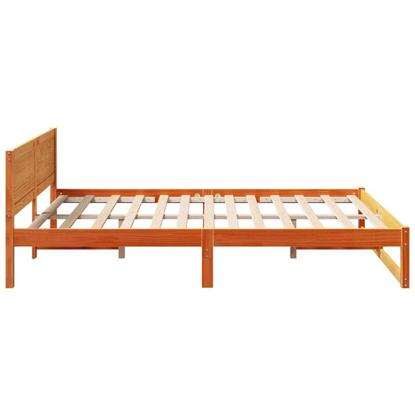 vidaXL Σκελετός Κρεβατιού Καφέ 140 x 200 cm Μασίφ ξύλο πεύκου