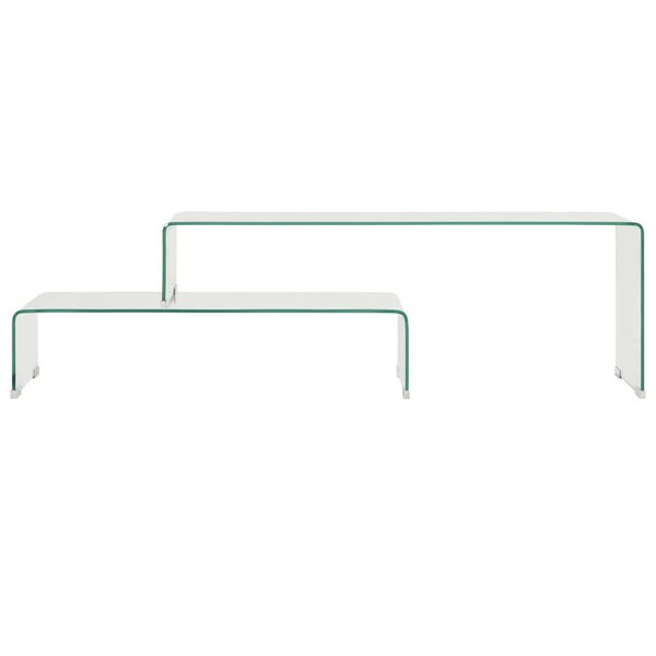 vidaXL Τραπεζάκι Σαλονιού Σετ 2 τεμ 90x30x20/110x30x40 εκ Ψημένο Γυαλί