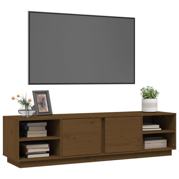 vidaXL Έπιπλο Τηλεόρασης Καφέ Μελί 156x40x40 εκ. από Μασίφ Ξύλο Πεύκου