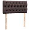 vidaXL Κρεβάτι Boxspring με Στρώμα Σκούρο Καφέ 90x190 εκ. Υφασμάτινο