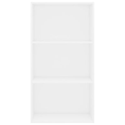 vidaXL Βιβλιοθήκη με 3 Ράφια Λευκή 60 x 30 x 114 εκ. από Μοριοσανίδα