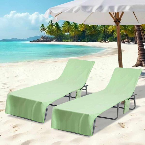 vidaXL Πετσέτες ξαπλώστρας 2 pcs Πράσινο 210 x 75 cm