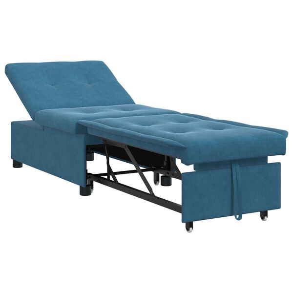 vidaXL Καναπές Κρεβάτι 3-in-1 Pull-Out Σχεδιασμός Μπλε Βελούδο